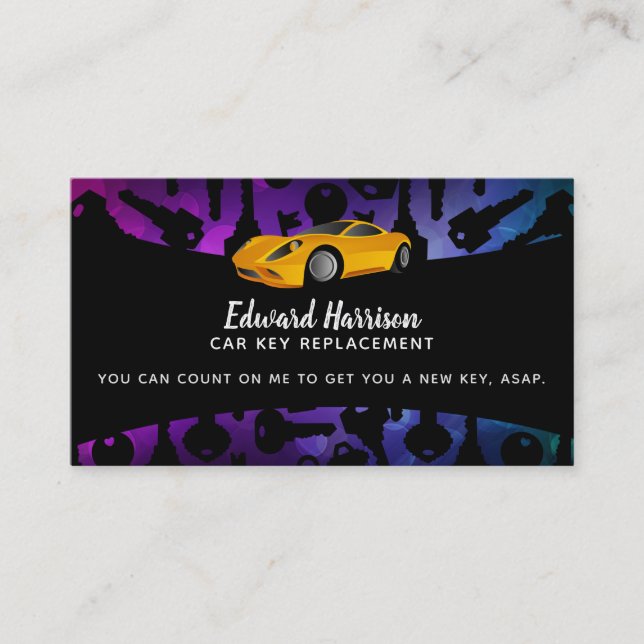 Car Key Replacement Business Cards (Front)