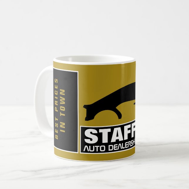 Car Logo, Auto Dealership Advertising Coffee Mug (Front Left)