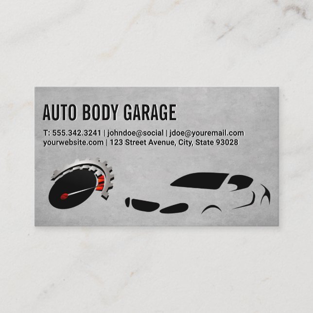 Car Logo | Auto Gauge Speedometer Business Card (Front)