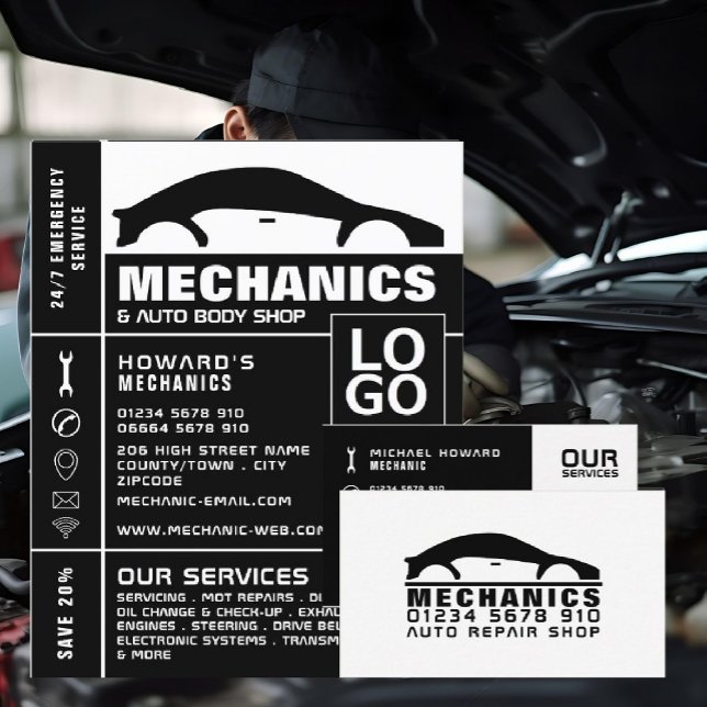 Car Logo, Auto Mechanic & Repairs Advertising Flyer (Creator Uploaded)