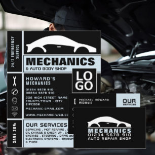 Car Logo, Auto Mechanic & Repairs Advertising Flyer
