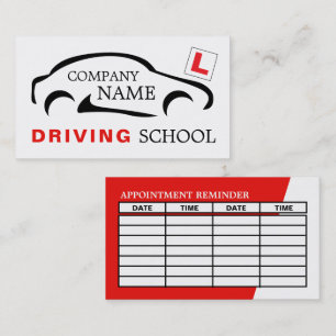 Car Logo, Driving School/Instructor Appointment Business Card