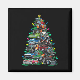 Car Madness Christmas Tree! Muscle Cars And Hotrod Magnet