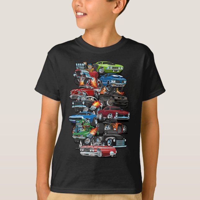 Car Madness! Muscle Cars, Classic Cars and Hot Rod T-Shirt (Front)