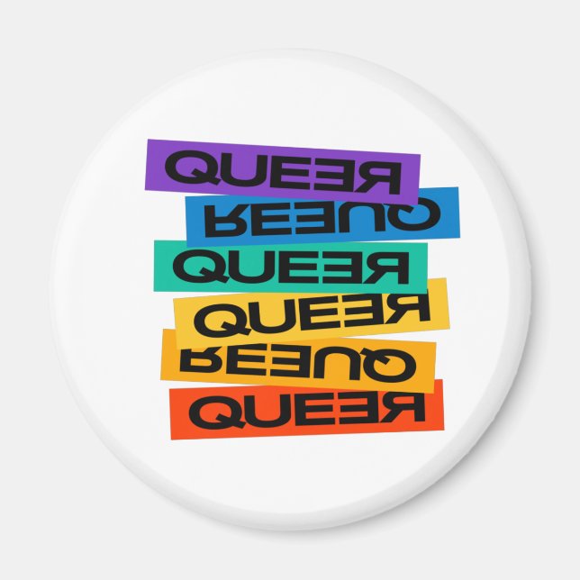 Car Magnet. LGBT+Pride. Queer.            Button Magnet (Front)