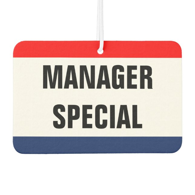 Car Manager Special Promo Signage Customisable Car Air Freshener (Front)