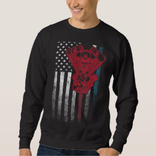 Car Mechanic 4th Of July  American Flag Usa  Ameri Sweatshirt