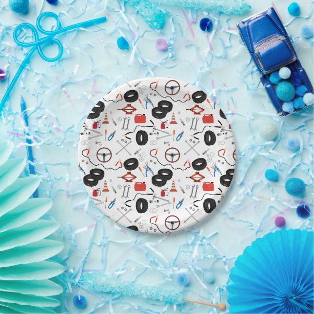 Car Mechanic Automotive Tools Paper Plate (Party)