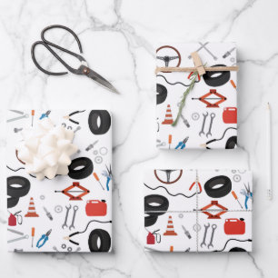 Car Mechanic Automotive Tools Wrapping Paper Sheet
