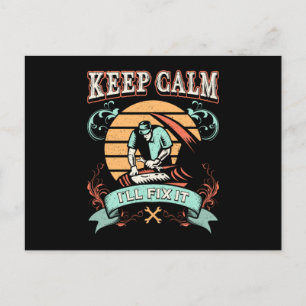 Car Mechanic Mechanics Keep Calm Funny Gift Idea Postcard