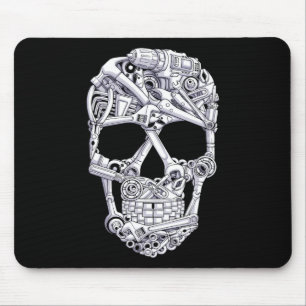Car Mechanic Tools Skull Garage Halloween Costume Mouse Pad