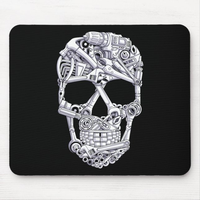 Car Mechanic Tools Skull Garage Halloween Costume  Mouse Pad (Front)