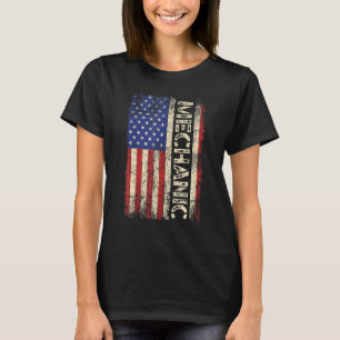 Car Mechanic Wrench Workshop Tools US American Fla T-Shirt