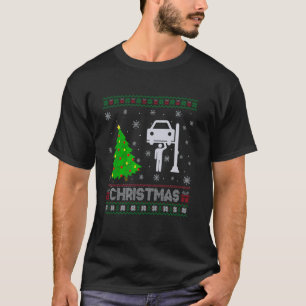 Car Mechanic Xmas Tree Lighting Ugly Christmas Swe T-Shirt