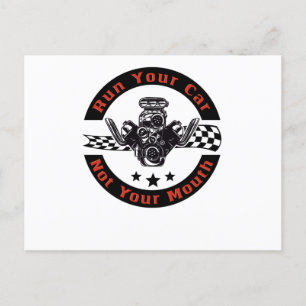 Car Motor Drag Racing Fan Rennauto V8 Mechanic Postcard