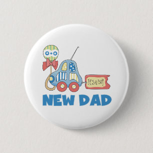 Car New Dad It's a Boy 6 Cm Round Badge