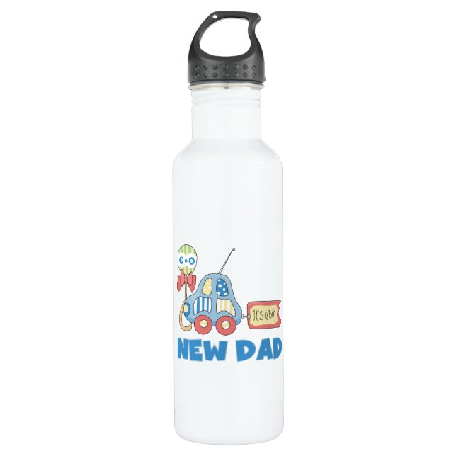 Car New Dad It's a Boy 710 Ml Water Bottle (Front)