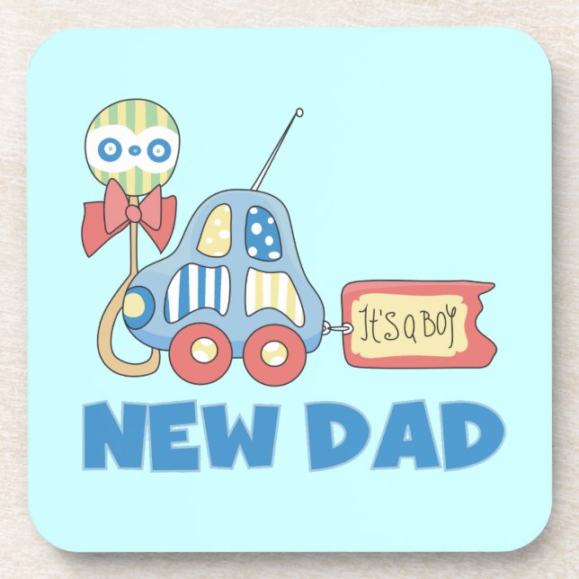 Car New Dad It's a Boy Gifts Coaster (Front)