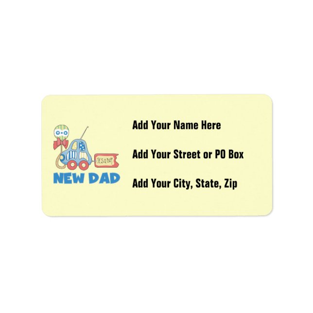 Car New Dad It's a Boy Gifts Label (Front)