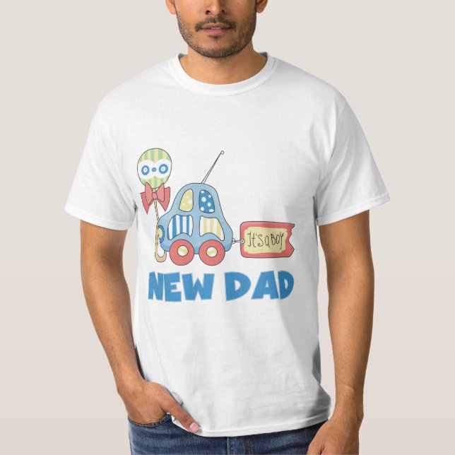 Car New Dad It's a Boy T-shirts and Gifts (Front)