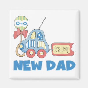 Car New Dad It's a Boy T-shirts and Gifts Magnet