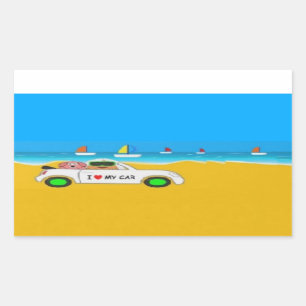 Car of Pou Rectangular Sticker