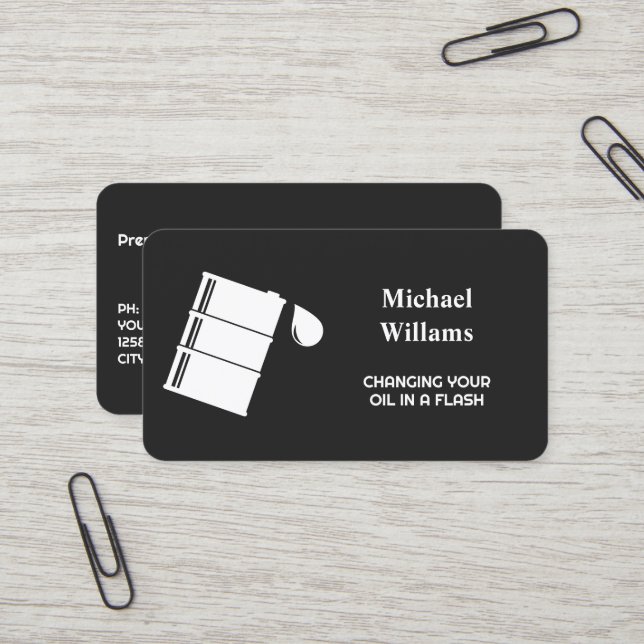Car Oil Change Business Card (Front/Back In Situ)