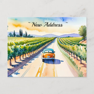 CAR ON THE MOVE CHANGE OF ADDRESS POSTCARD