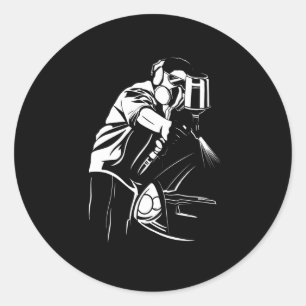 CAR PAINTER CLASSIC ROUND STICKER