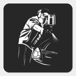 CAR PAINTER SQUARE STICKER
