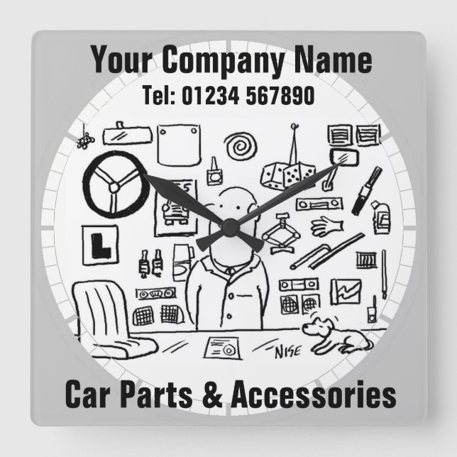 Car Parts & Accessories Square Wall Clock (Front)