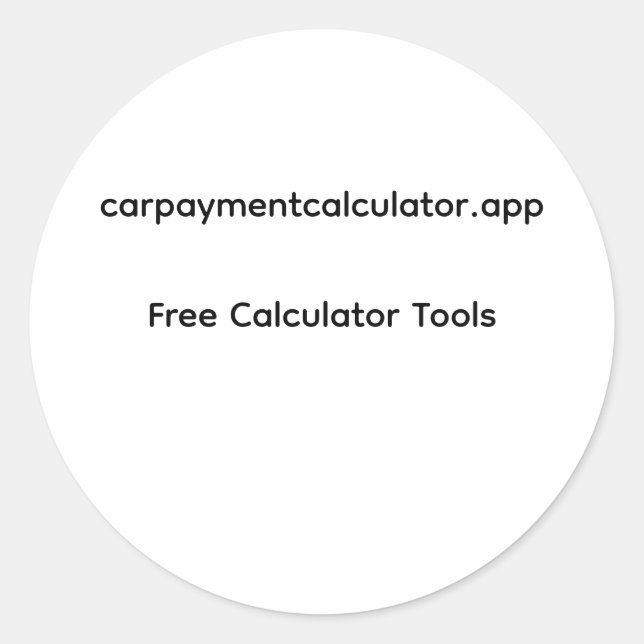 Car Payment Calculator Sticker - Free Finance Tool (Front)