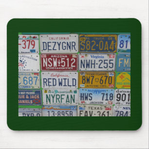 Car Plates Mouse Pad