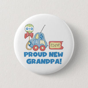 Car Proud New Grandpa It's a Boy 6 Cm Round Badge
