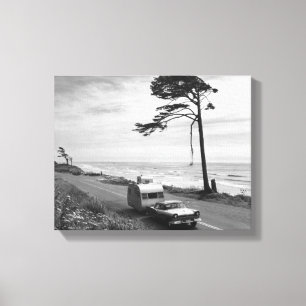 Car Pulling Trailer Canvas Print