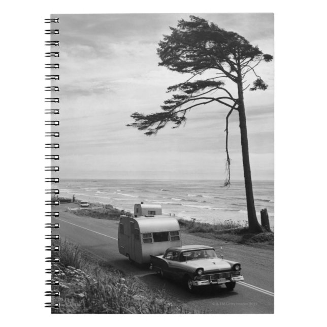 Car Pulling Trailer Spiral Notebook (Front)