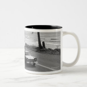 Car Pulling Trailer Two-Tone Coffee Mug