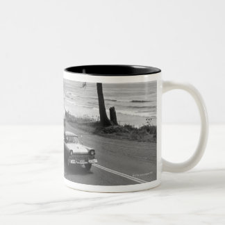 Car Pulling Trailer Two-Tone Coffee Mug