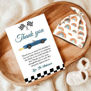 Car Race Baby Shower Thank You Card