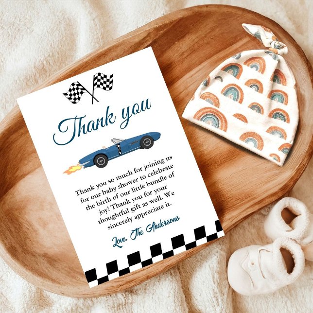 Car Race Baby Shower Thank You Card (Creator Uploaded)