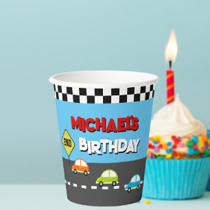Car Race Boy Birthday Party Paper Cups