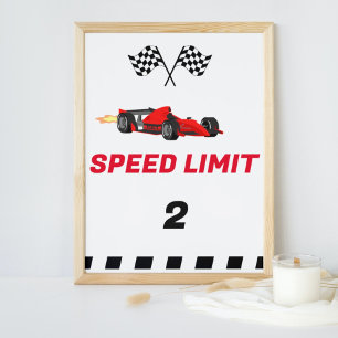 Car Race Growing Up Two Fast Speed Limit Sign
