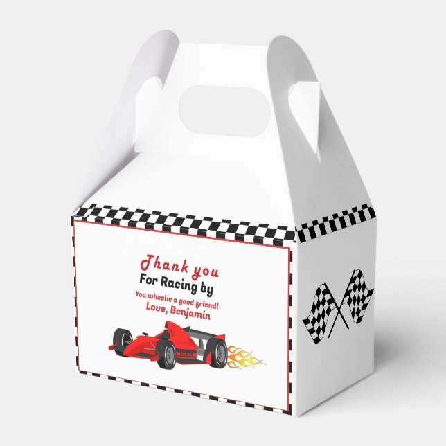 Car Race  Growing up two Fast Thank You Birthday  Favour Box (Front Side)