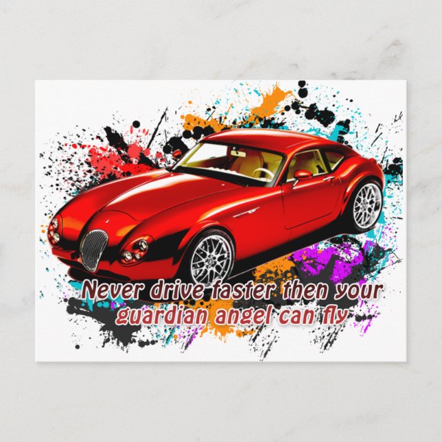 Car Race Postcard (Front)
