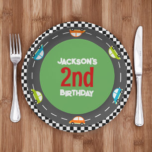 Car Race Track Boy Birthday Party Paper Plate