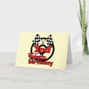 Car Racing 2nd Birthday Tshirts and Gifts Card