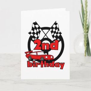 Car Racing 2nd Birthday Tshirts and Gifts Card