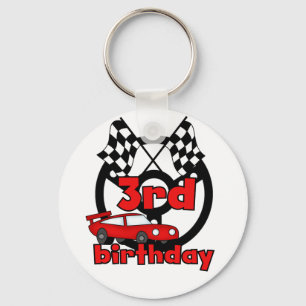 Car Racing 3rd Birthday Tshirts and Gifts Key Ring