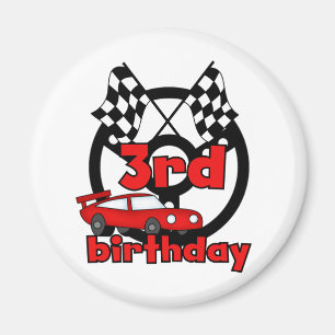 Car Racing 3rd Birthday Tshirts and Gifts Magnet