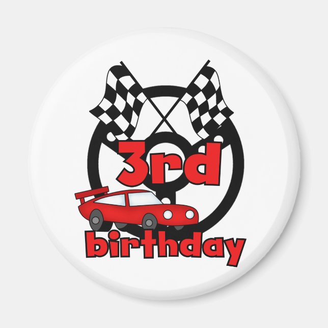 Car Racing 3rd Birthday Tshirts and Gifts Magnet (Front)
